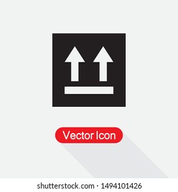 Icon Of Side Up Sign Vector Illustration On Light Gray Background Eps10