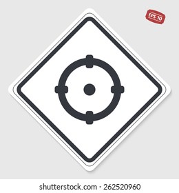 Icon Sight. Flat design style. Made vector illustration. Emblem or label with shadow.