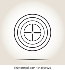 Icon sight with shadow on gray background vector