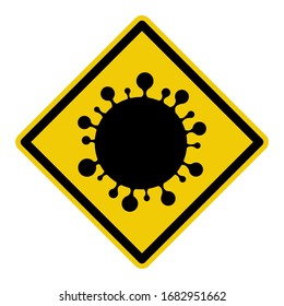 Icon Sign, 2019-nCoV Novel Coronavirus. No Infection and Stop. Dangerous. Isolated Vector Icon