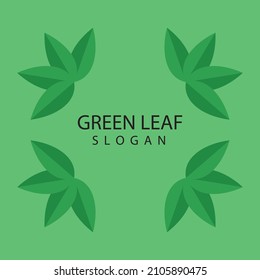 Icon sign background with the inscription green leaf. Vector illustration eps 10.