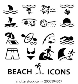 Icon sign design about some beach activities, editable vector eps 10.