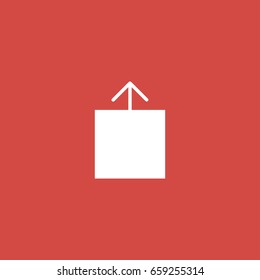 up icon. sign design. red background