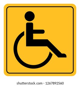 icon sign  disabled, vector symbol yellow square with rounded corners disabled