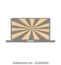 Icon sign laptop image of hypnosis on screen. Vector illustration eps 10.