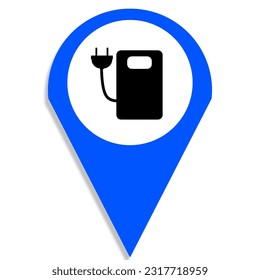 Icon sign location, mosque, home, free wi fi, Churches, nuclear power plants, restaurants, and charging stations batray car location points iconic blue color