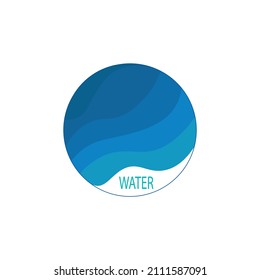 Icon sign logo and inscription water. Vector illustration eps 10.