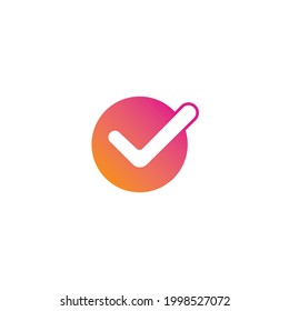 Icon sign multicolored check mark in circle, sign yes. Vector illustration eps 10.