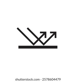 Icon or sign reflection light with blank background