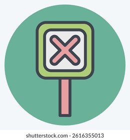 Icon Sign. related to Exclamation symbol. color mate style. design editable