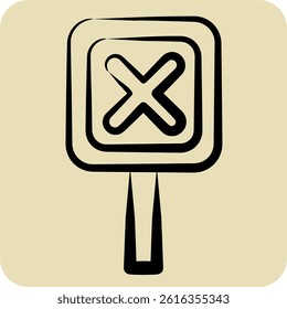 Icon Sign. related to Exclamation symbol. hand drawn style. design editable