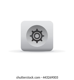 icon sign theme - white glossy button vector art