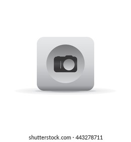 icon sign theme - white glossy button vector art