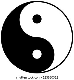 Icon sign Yin-Yang.Simple black and white vector illustration.