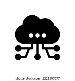 Icon Signal Glyph, Cloud Computing, Flat Icon Logo Illustration Vector Isolated. Suitable for Web Design, Logo, App. 