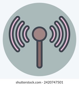 Icon Signal Stream. related to Podcast symbol. color mate style. simple design editable. simple illustration