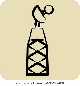 Icon Signal Tower. related to Military And Army symbol. hand drawn style. simple design illustration