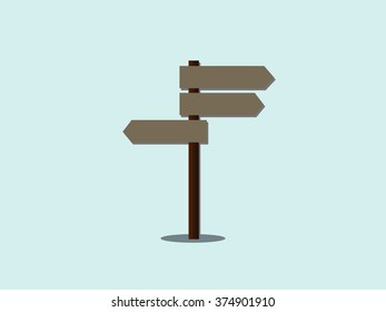Icon signpost. Directions to different places.