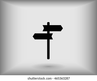 Icon signpost. Directions to different places.