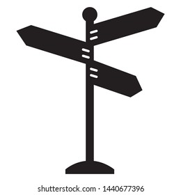 Icon signpost. Road sign icon vector. Sign guide traffic road. Signpost icon symbol. vector illustration.