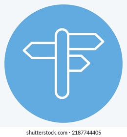 Icon Signpost. suitable for education symbol. blue eyes style. simple design editable. design template vector. simple illustration
