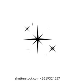 Icon silhouette with abstract star explosion effect bright doodle style geometric graphic flat shape magic sparkle simple pictogram shine element design luxury light twinkle vector glow

