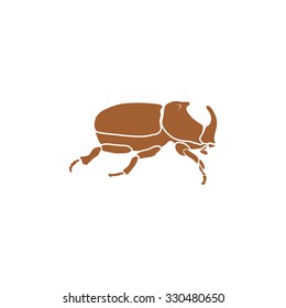 Icon, silhouette of a beetle - rhinoceros.