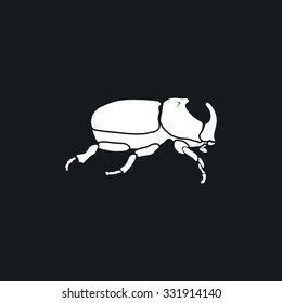 Icon, silhouette of a beetle - rhinoceros.