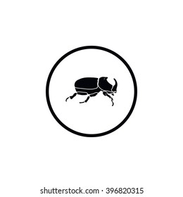 Icon, silhouette of a beetle - rhinoceros.