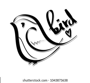 icon silhouette bird logo vector illustration, love birds