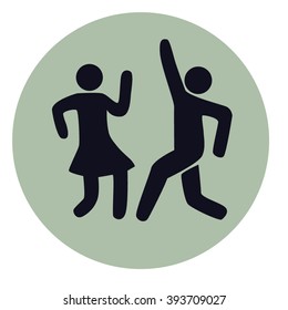 Icon silhouette of a dancing couple. icon dance man and a woman