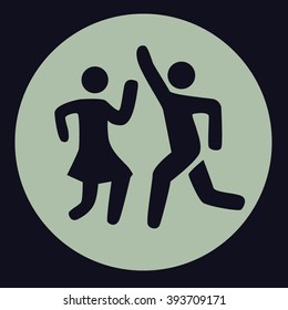 Icon silhouette of a dancing couple. icon dance man and a woman