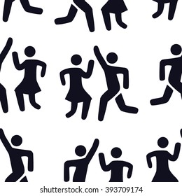 Icon silhouette of a dancing couple. icon dance man and a woman