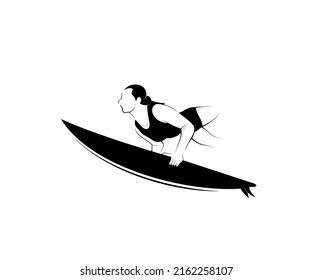 icon silhouette design surfing people