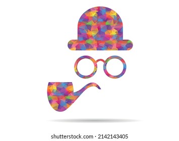 icon silhouette detective low poly