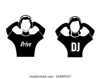 icon silhouette of the DJ