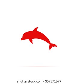 Icon, silhouette dolphin.