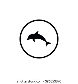 Icon, silhouette dolphin.