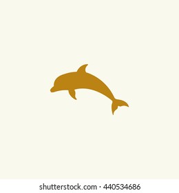 Icon, silhouette dolphin.