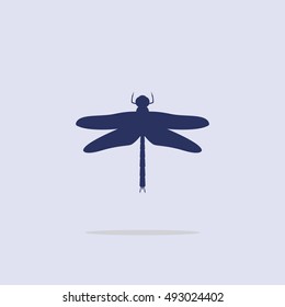 Icon, Silhouette of a dragonfly.
