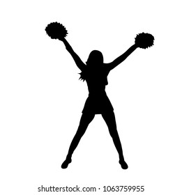  icon, silhouette girls  jumps cheerleaders, sports, cheerleading