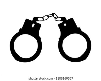 Icon silhouette of handcuffs