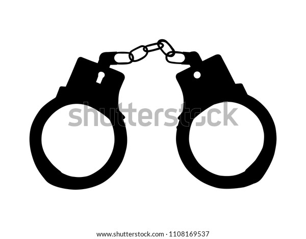 Icon Silhouette Handcuffs Stock Vector (Royalty Free) 1108169537