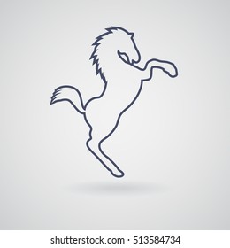 Icon silhouette horse, wild mustang, who stood on his hind legs on a light background.
It can be used as an icon, a logo, a design element for your Projects.