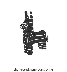 Piñata Icon Silhouette Illustration. Party Toy Vector Graphic Pictogram Symbol Clip Art. Doodle Sketch Black Sign.