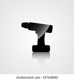 The icon of the silhouette of the screwdriver on a gray background
