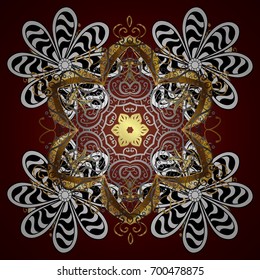 Icon silhouette. Snowflake winter isolated on red gradient background. Symbol of celebration. For Christmas design. New Year sign. Vector illustration.