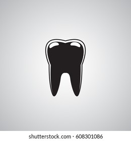 Icon silhouette of a tooth. Vector illustration.