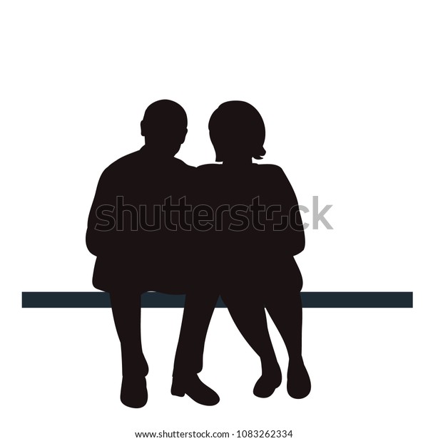 Icon Silhouette Woman Man Sitting Stock Vector (Royalty Free) 1083262334