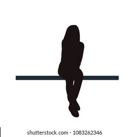 icon silhouette of a woman sitting